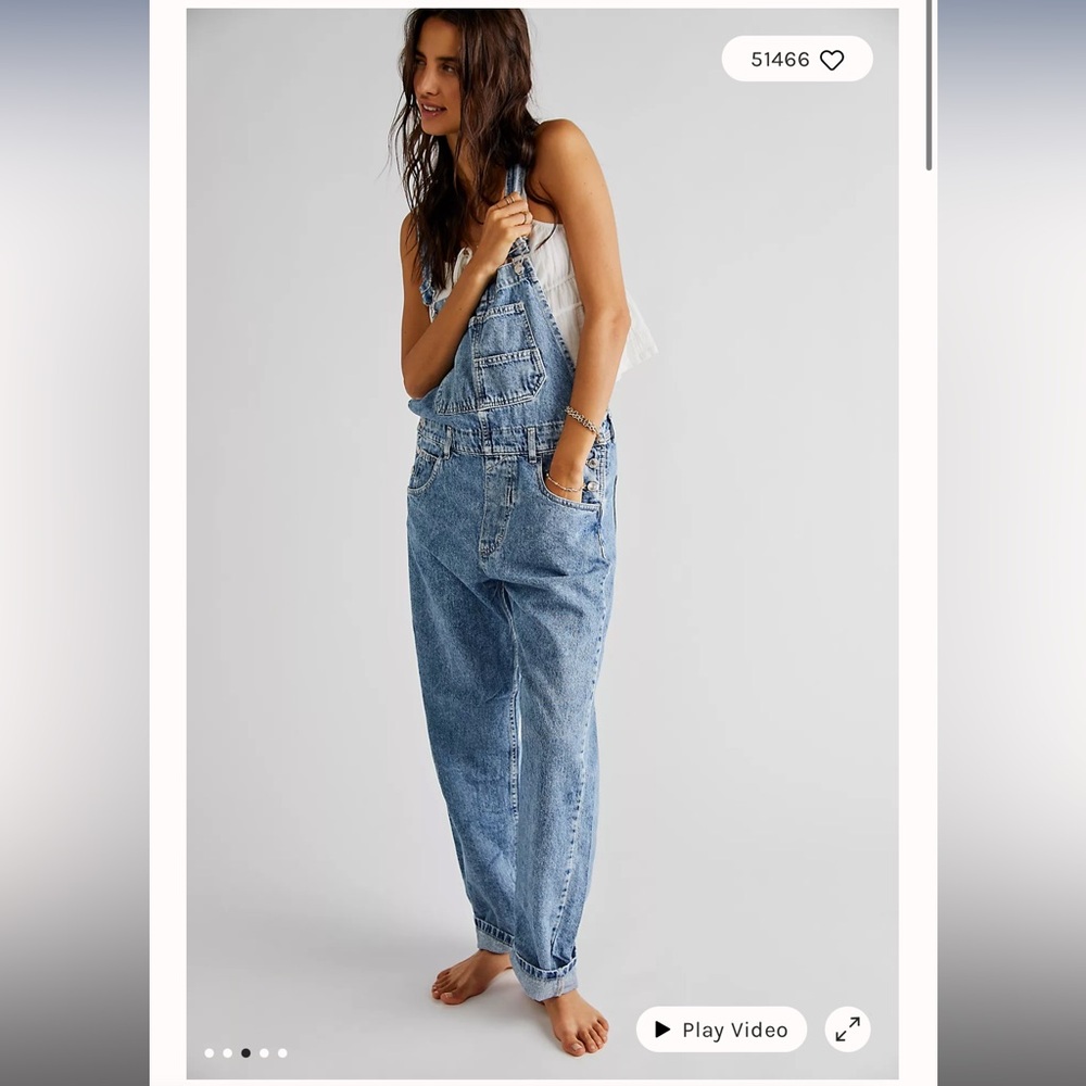 Free People We The Free Ziggy Overalls in Powder Blue